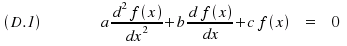 Second order linear differential equation